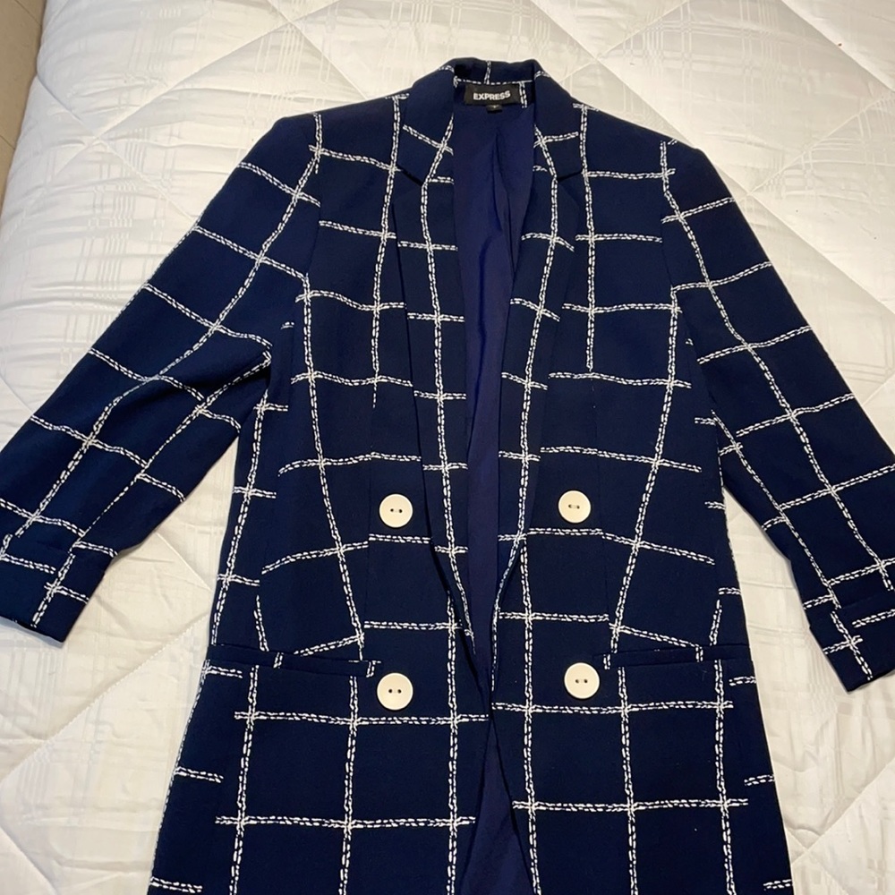 Express Plaid Window Pane Blazer
